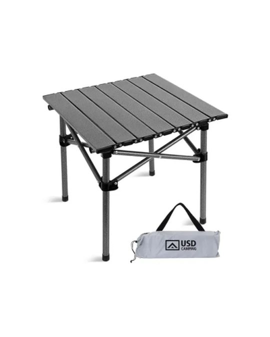 Mesa Camping Dobrável USD Portátil Alumínio Cor Preto