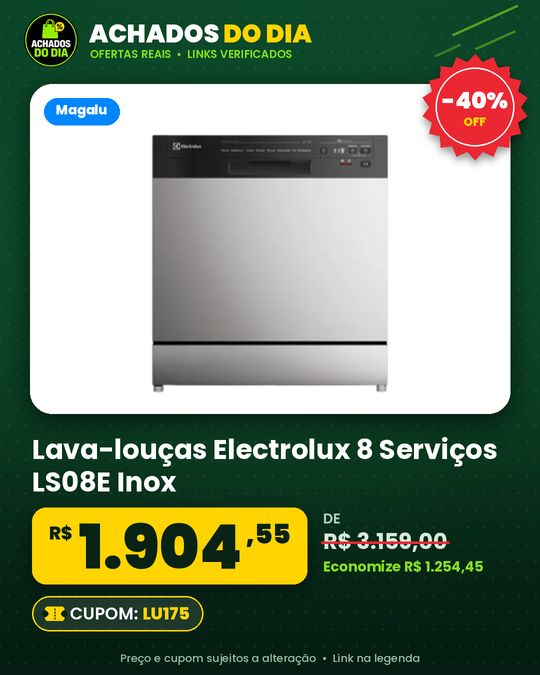 Lava-louças Electrolux 8 Serviços LS08E Inox