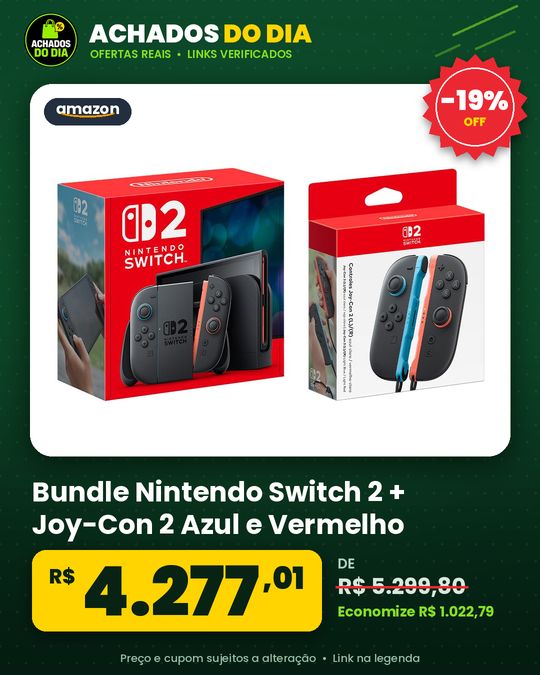 Bundle Nintendo Switch 2 + Joy-Con 2 Azul e Vermelho