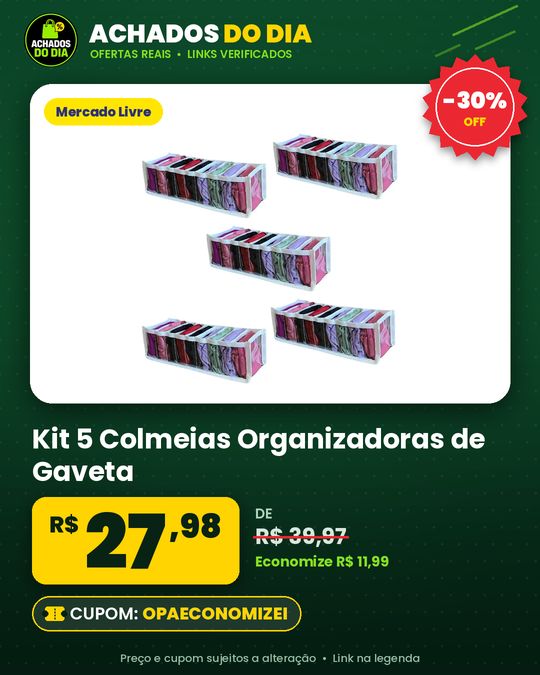 Kit 5 Colmeias Organizadoras de Gaveta