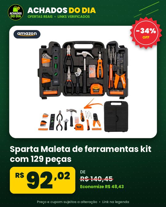 Sparta Maleta de ferramentas kit com 129 peças