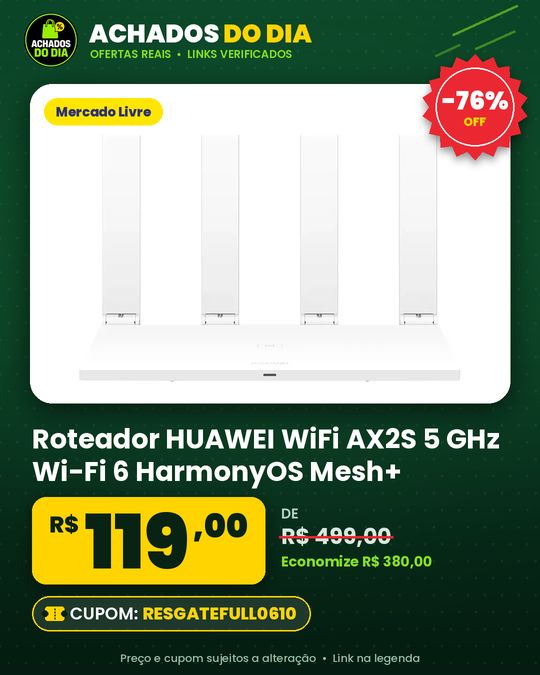 Roteador HUAWEI WiFi AX2S 5 GHz Wi-Fi 6 HarmonyOS Mesh+ EasyMeshVisualização de Diagnósticos do Wi-Fi