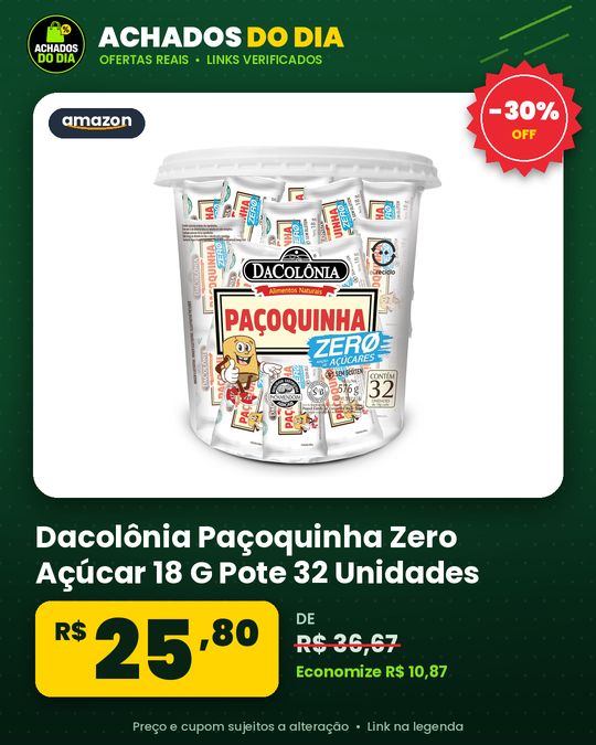 Dacolônia Paçoquinha Zero Açúcar 18 G Pote 32 Unidades