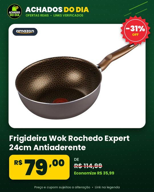 Frigideira Wok Rochedo Expert 24cm Antiaderente