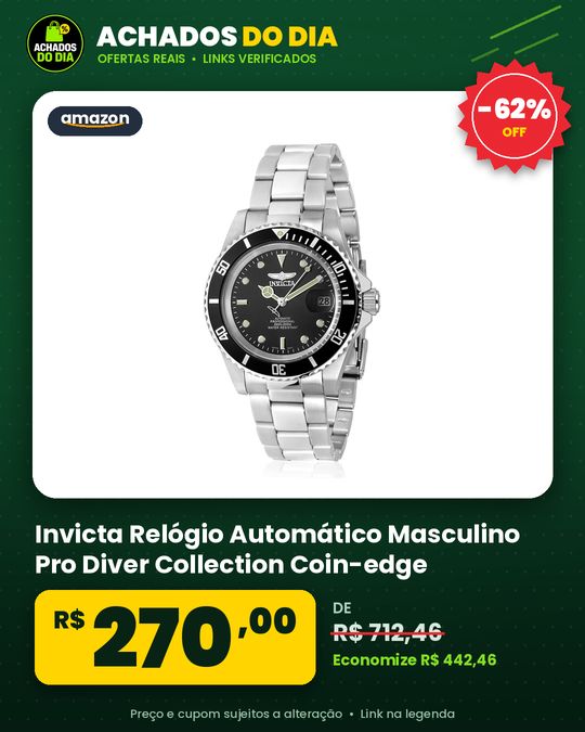 Invicta Relógio Automático Masculino Pro Diver Collection Coin-edge