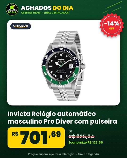Invicta Relógio automático masculino Pro Diver com pulseira de aço inoxidável prata (modelo: 29177) (Modelo: 29177