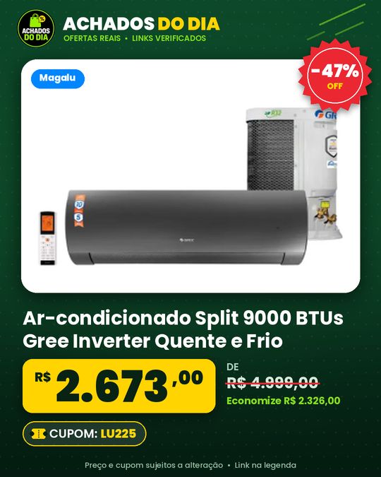 Ar-condicionado Split 9000 BTUs Gree Inverter Quente e Frio G Diamond Auto GWH09ACA-D6DNA1A