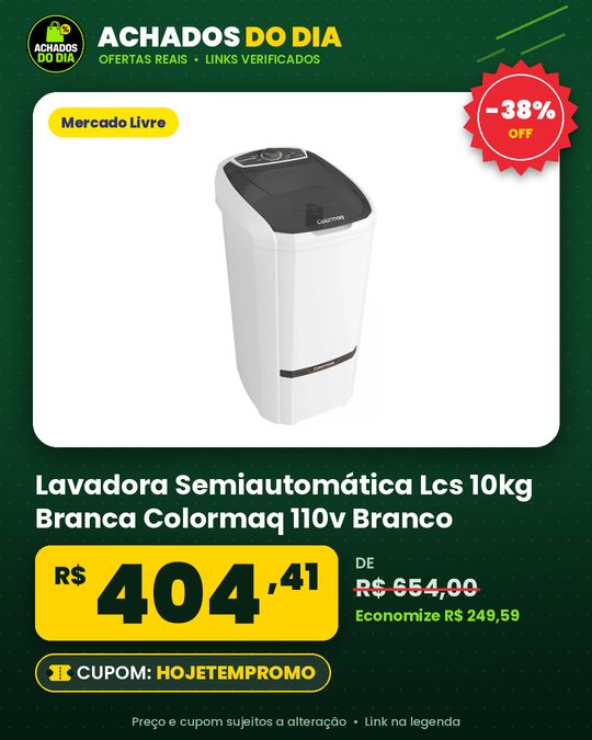 Lavadora Semiautomática Lcs 10kg Branca Colormaq 110v Branco