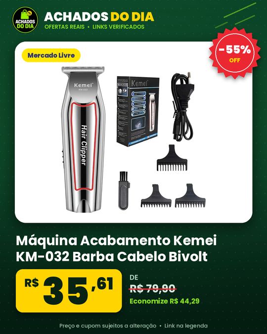 Máquina Acabamento Kemei KM-032 Barba Cabelo Bivolt