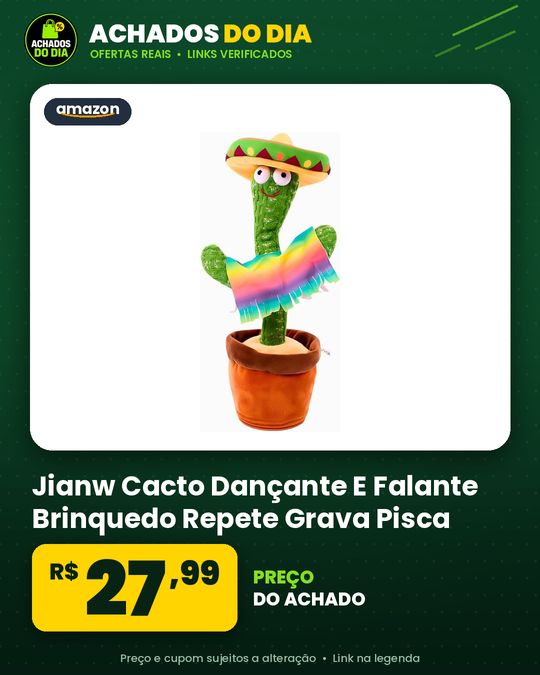 Jianw Cacto Dançante E Falante Brinquedo Repete Grava Pisca Toca Músicas Infantil Interativo Repete A Fala