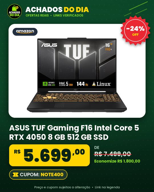 ASUS TUF Gaming F16 Intel Core 5 RTX 4050 8 GB 512 GB SSD KeepOSLinux,16.0'' FHD Mecha Gray - FX607VU-RL054
