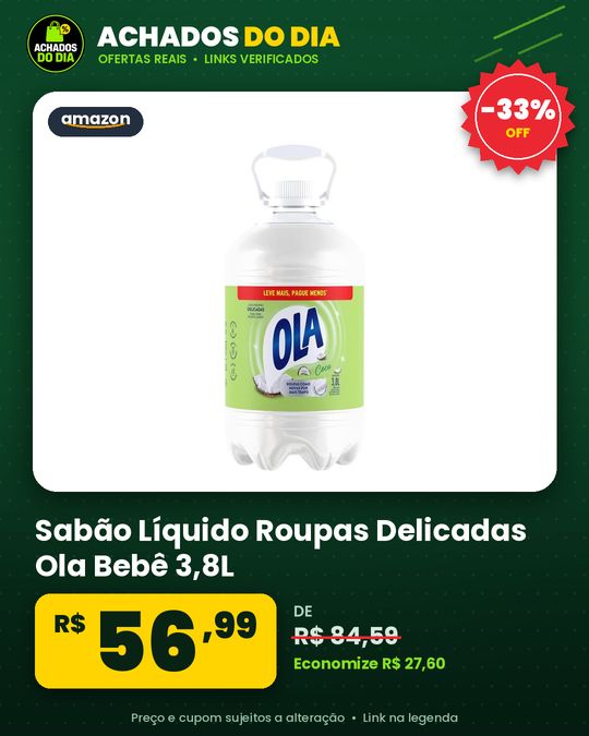 Sabão Líquido para Roupas Finas e Delicadas Ola Bebê 3,8L - Coco