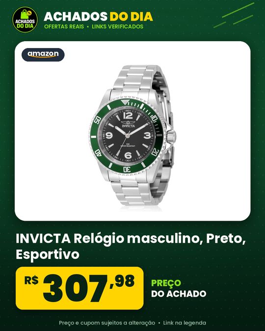 INVICTA Relógio masculino, Preto, Esportivo