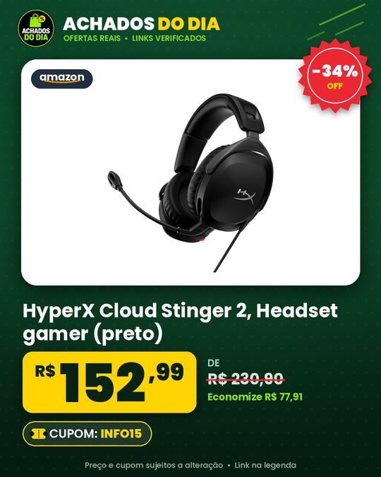 HyperX Cloud Stinger 2 - Headset gamer (preto)