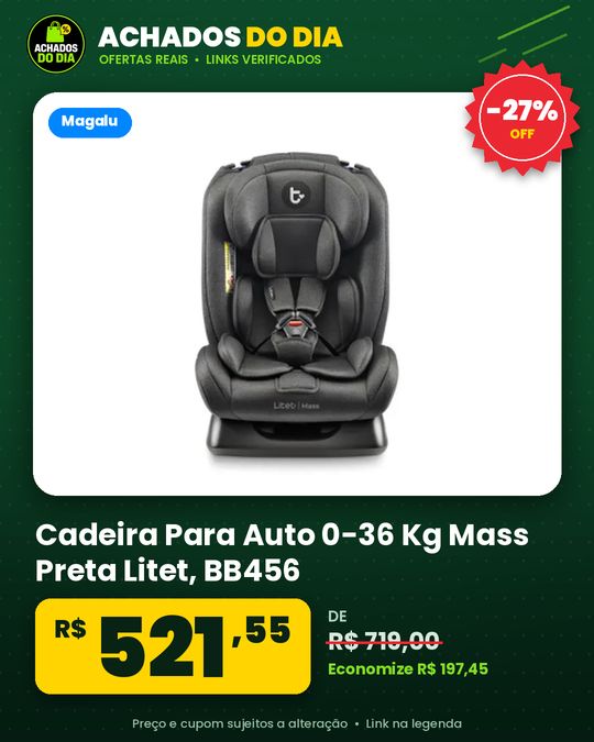 Cadeira Para Auto 0-36 Kg Mass Preta Litet - BB456