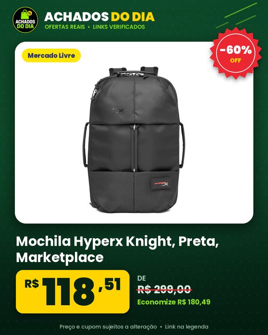 Mochila Hyperx Knight - Preta - Marketplace