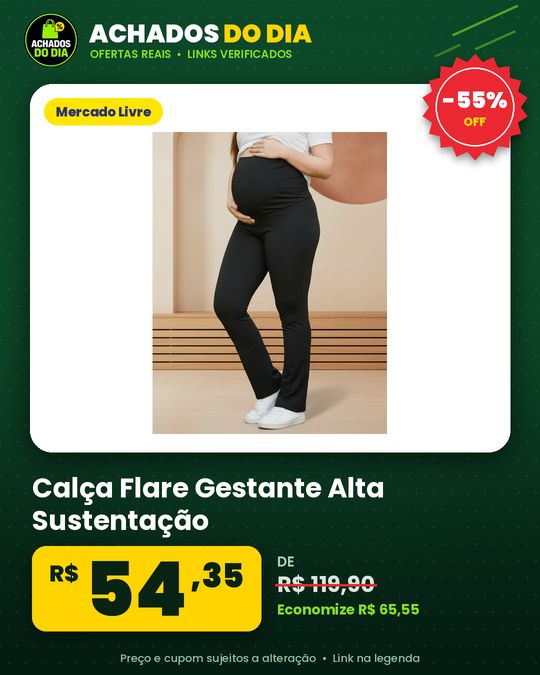 Calça Flare Gestante Alta Sustentação