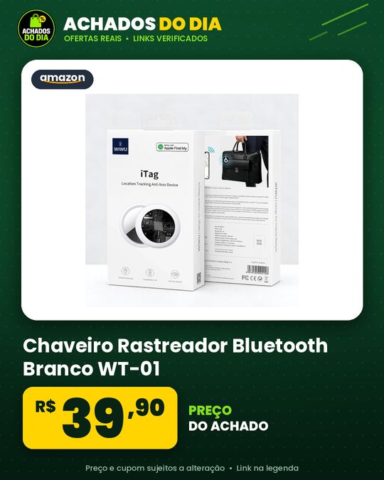 Chaveiro Rastreador Bluetooth Branco WT-01