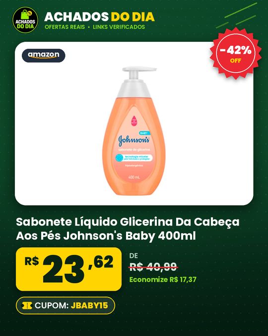 Sabonete Líquido Glicerina Da Cabeça Aos Pés Johnson's Baby 400ml