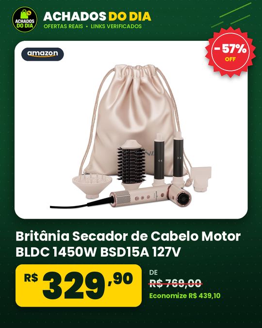 Britânia Secador de Cabelo Motor BLDC 1450W BSD15A 127V Metal e plástico Rosa com rosê