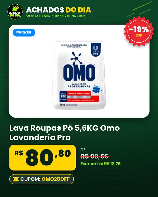 Lava Roupas Pó 5,6KG Omo Lavanderia Pro