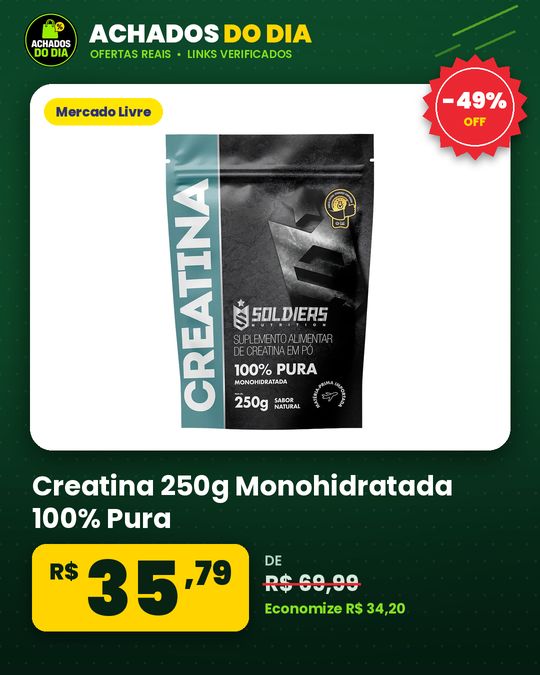 Creatina 250g Suplemento Monohidratada Em Pó 100% Pura - Soldiers Nutrition