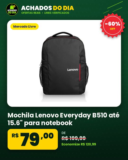 Mochila Lenovo Everyday B510 até 15.6" para notebook - GX40Q75214
