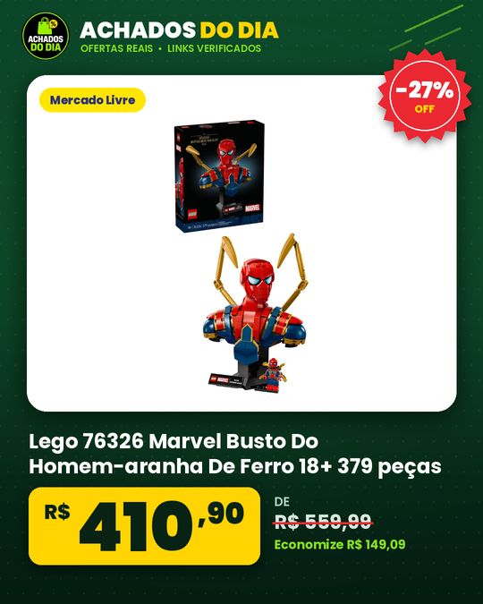 Lego 76326 Marvel Busto Do Homem-aranha De Ferro 18+ 379 peças - 2025