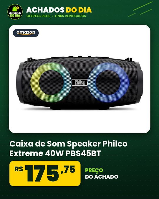Caixa de Som Speaker Philco Extreme 40W PBS45BT
