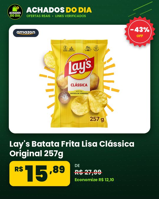 Lay's Batata Frita Lisa Clássica Original 257g