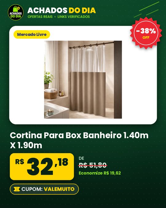 Cortina Para Box Banheiro 1.40m X 1.90m