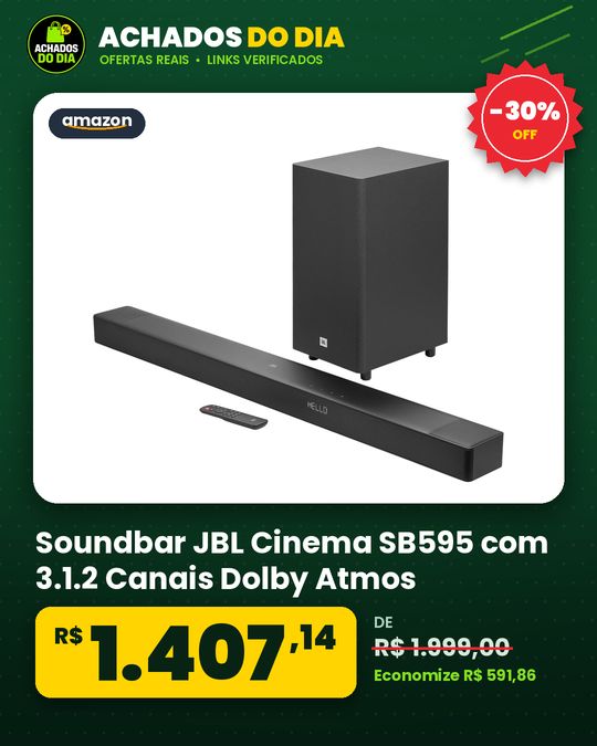 Soundbar JBL Cinema SB595 com 3.1.2 Canais Dolby Atmos