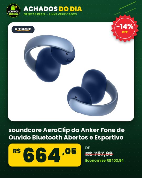 soundcore AeroClip da Anker Fone de Ouvido Bluetooth Abertos e Esportivo