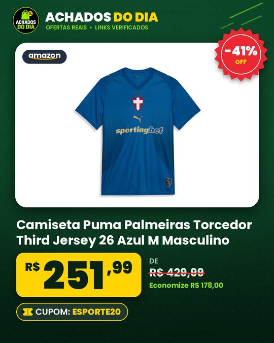 Camiseta Puma Palmeiras Torcedor Third Jersey 26 Azul M Masculino