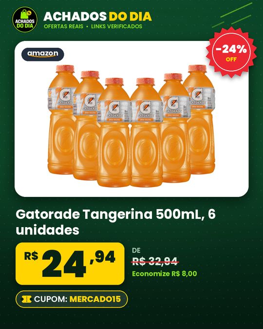 Gatorade Tangerina 500mL - 6 unidades