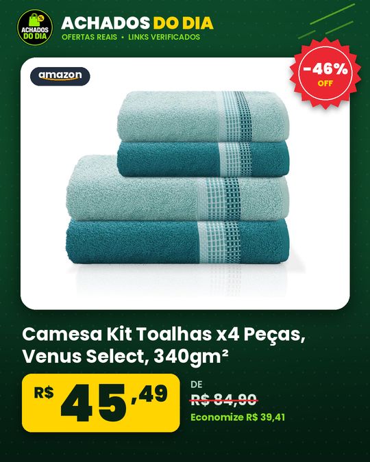 Camesa, Kit Toalhas x4 Peças, Venus Select, 340gm²