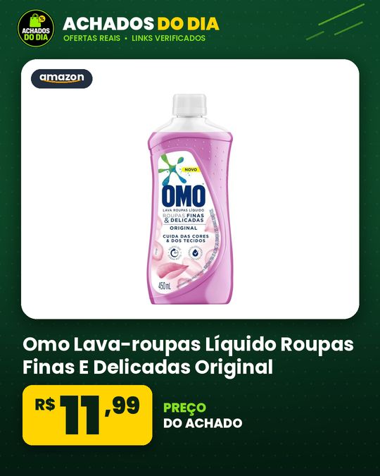 Omo Lava-roupas Líquido Roupas Finas E Delicadas Original Frasco 450ml Omo 450 Ml