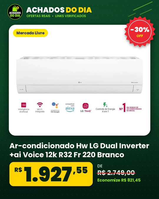 Ar-condicionado Hw LG Dual Inverter +ai Voice 12k R32 Fr 220 Branco