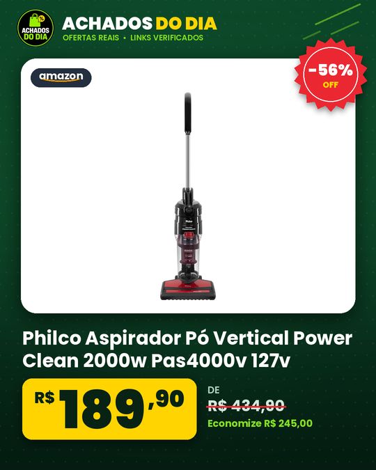 Philco Aspirador Pó Vertical Power Clean 2000w Pas4000v 127v