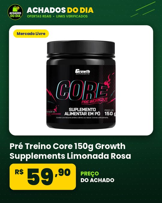 Pré Treino Core 150g Growth Supplements Limonada Rosa