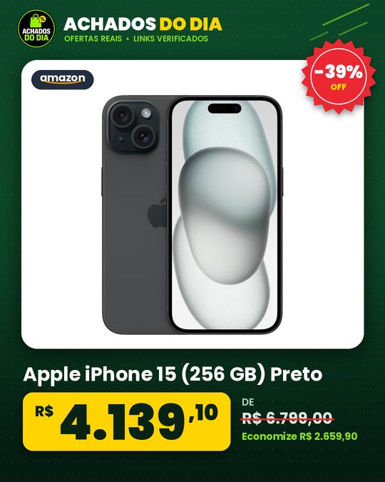 Apple iPhone 15 (256 GB) Preto