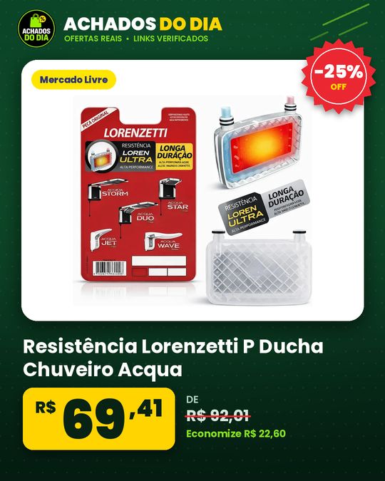 Resistência Lorenzetti P Ducha Chuveiro Acqua Duostormstarwave 127v 5500w Código 3065