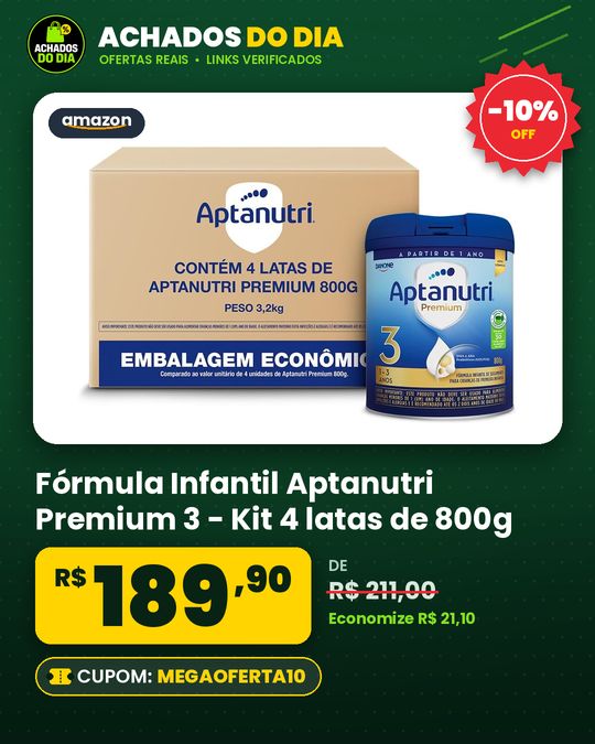 Fórmula Infantil Aptanutri Premium 3 - Kit 4 latas de 800g