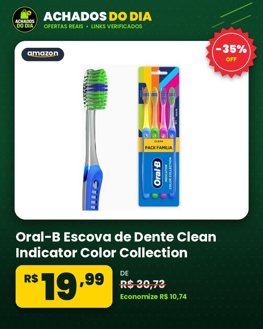 Oral-B Escova de Dente Clean Indicator Color Collection, 4 Unidades