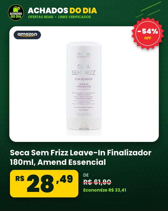 Seca Sem Frizz Leave-In Finalizador 180ml | Amend Essencial