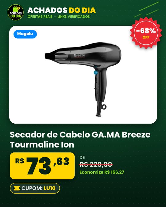 Secador de Cabelo GA.MA Breeze Tourmaline Ion