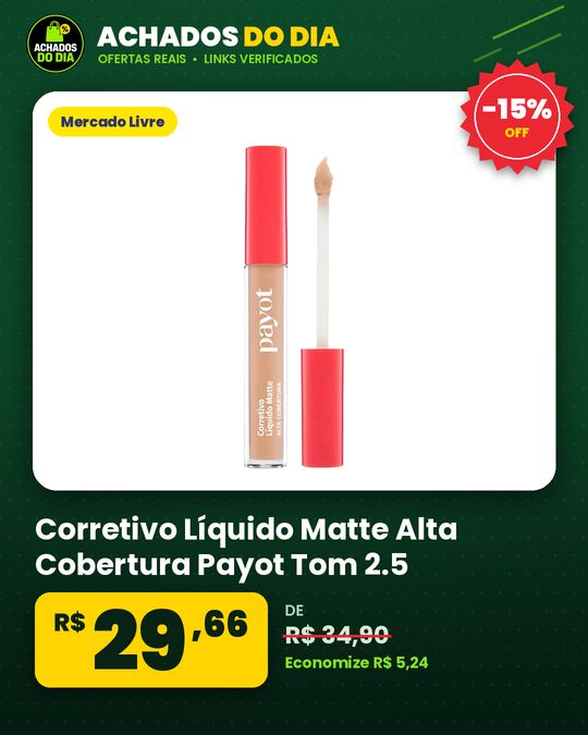 Corretivo Líquido Matte Alta Cobertura Payot Tom 2.5