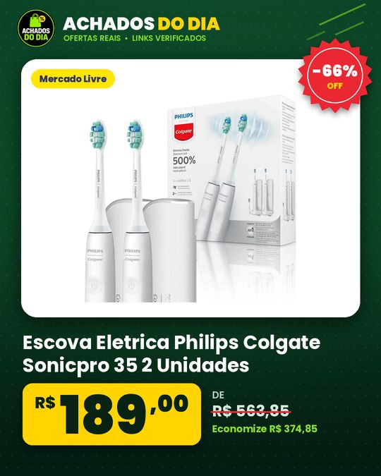 Escova Eletrica Philips Colgate Sonicpro 35 2 Unidades