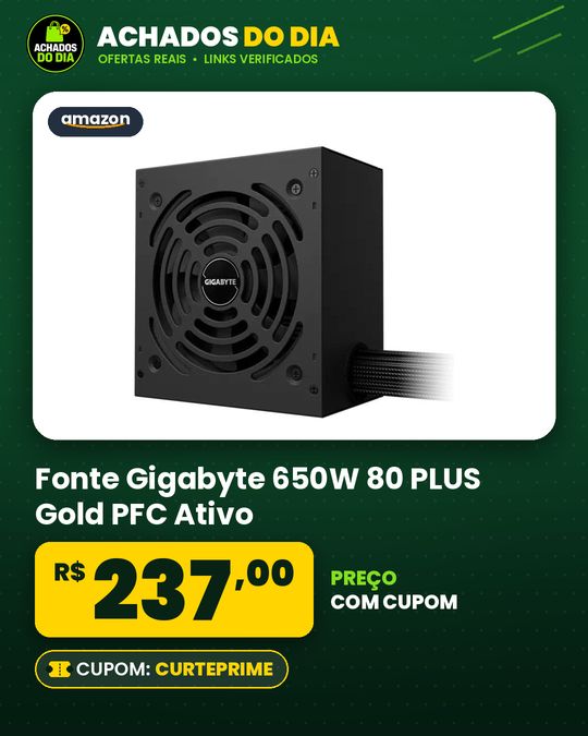 Fonte Gigabyte 650W 80 PLUS Gold PFC Ativo