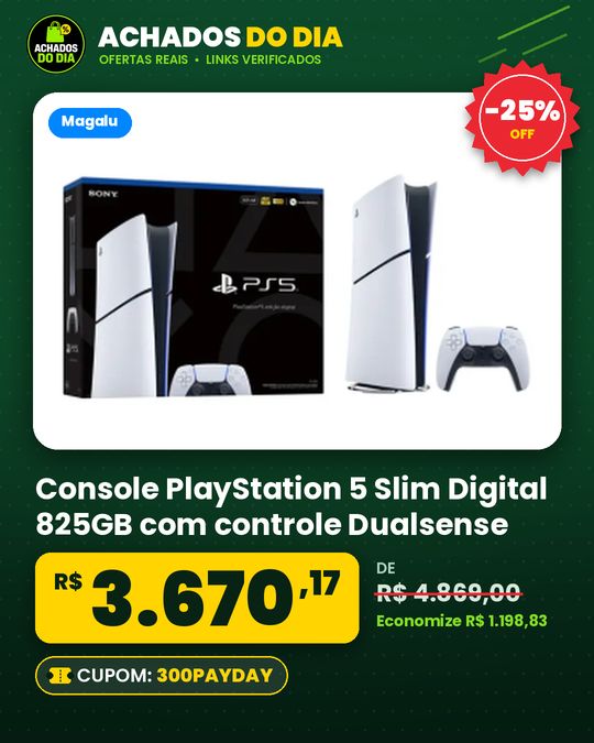 Console PlayStation 5 Slim Digital 825GB com controle Dualsense - Sony